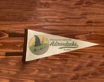 Adirondacks Rubber Hose Inspired Retro Pennant - Adirondack Pennant - Adirondack Wall Art - Adirondacks Gift - Funny Adirondack Gift