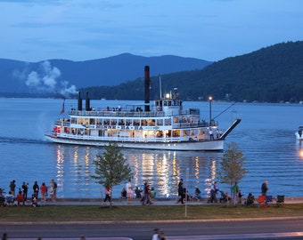 Minne HaHa on Lake George at Dusk Photo Print, Canvas Print, Wall Art, Adirondack Art, Adirondack Decor, Adirondack Print, Adirondack Gifts