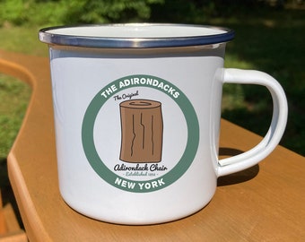 Adirondack Camp Mug - The Original Adirondack Chai - Adirondacks New York Adirondack Mountains,  NY - 12 oz Camp Mug - Graphic Logo Camp Mug