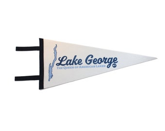 Lake George Felt Pennant - Queen of American Lakes in the Adirondacks - Lake George Wall Art Lake George Gift Pennant