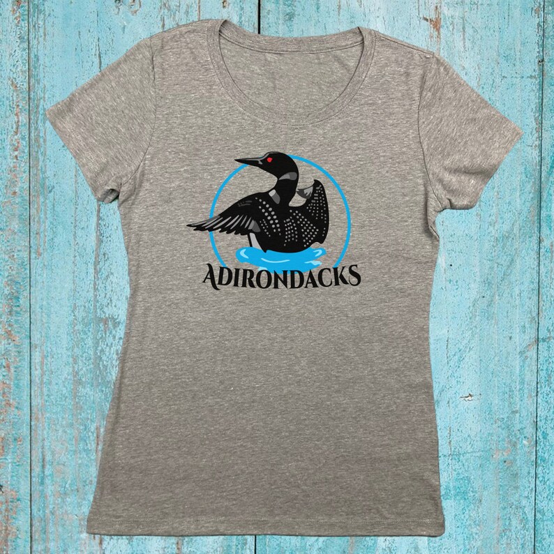 Adirondack Loon Women's Tee Shirt Adirondack Ladies T-Shirt Adirondacks Tee Women's Fitted Gift T Adirondack Loon Gift ADK Loon image 6