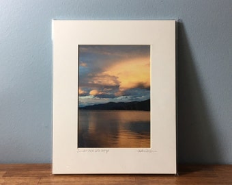 Sunset Over Lake George Matted Fine Art Photo Print 5x7 Print Matted 8x10, Wall Art, Adirondack Decor, Adirondack Print, Adirondack Gifts