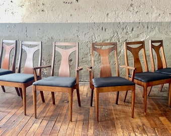 Mid Century Modern Perspecta Walnut Dining Chairs by Kent Coffey (6)