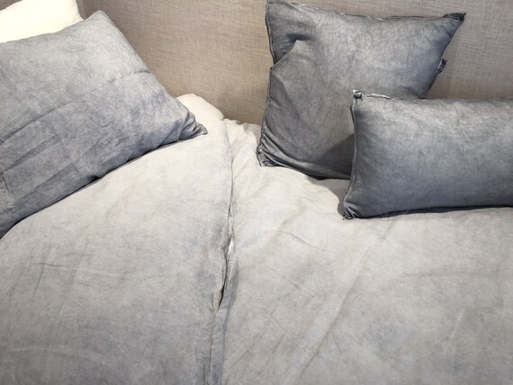 Duvet Cover Light Grey Bedding Stone Washed Bedding Etsy