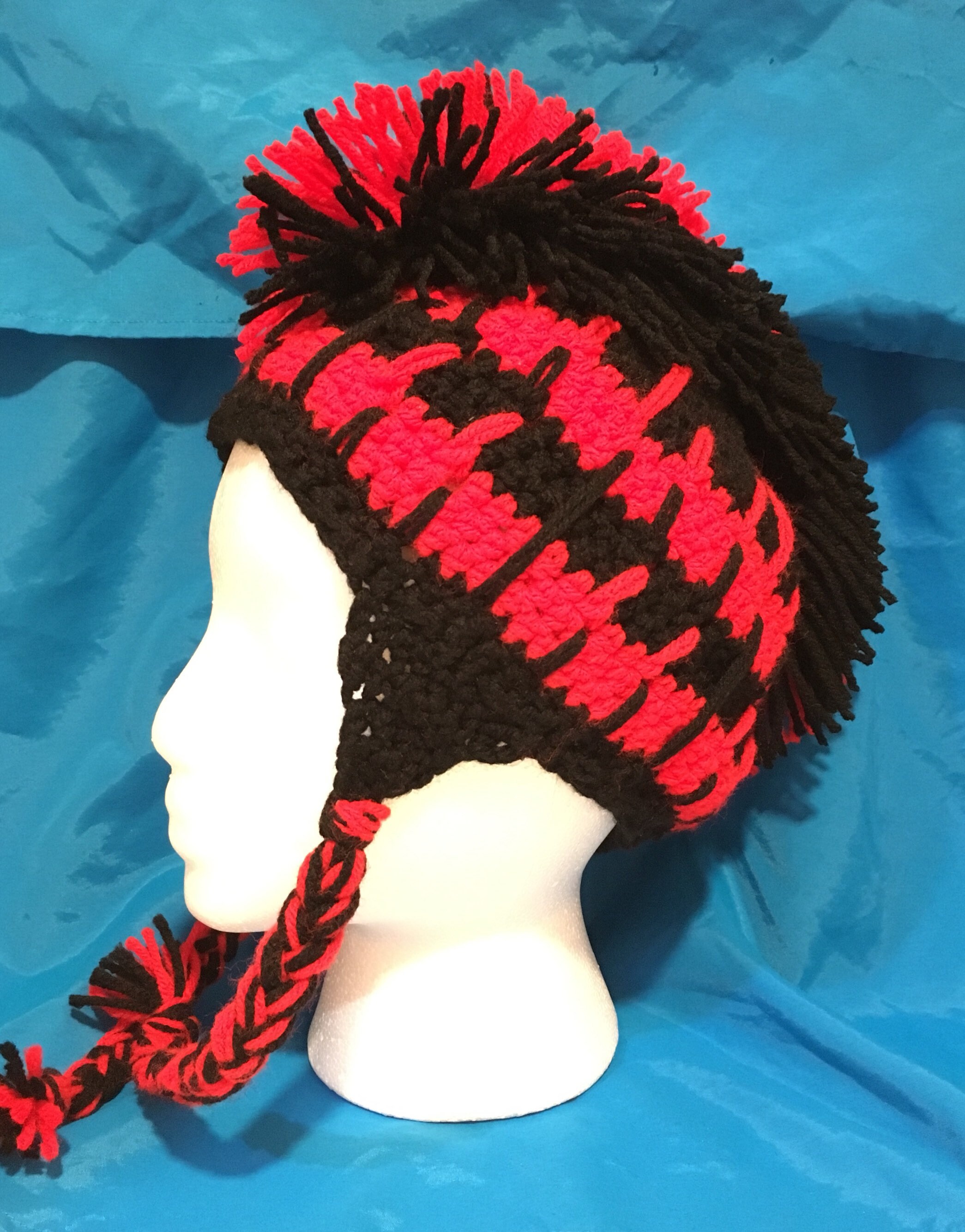 crochet mohawk beanie