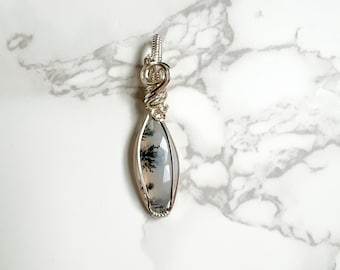 Faceted Dendritic Agate Pendant, nature jewelry, girlfriend birthday gifts, Mothers Day gifts, boho minimalist necklace, friend gift ideas