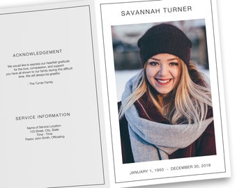 funeral program etsy