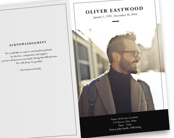 funeral program etsy
