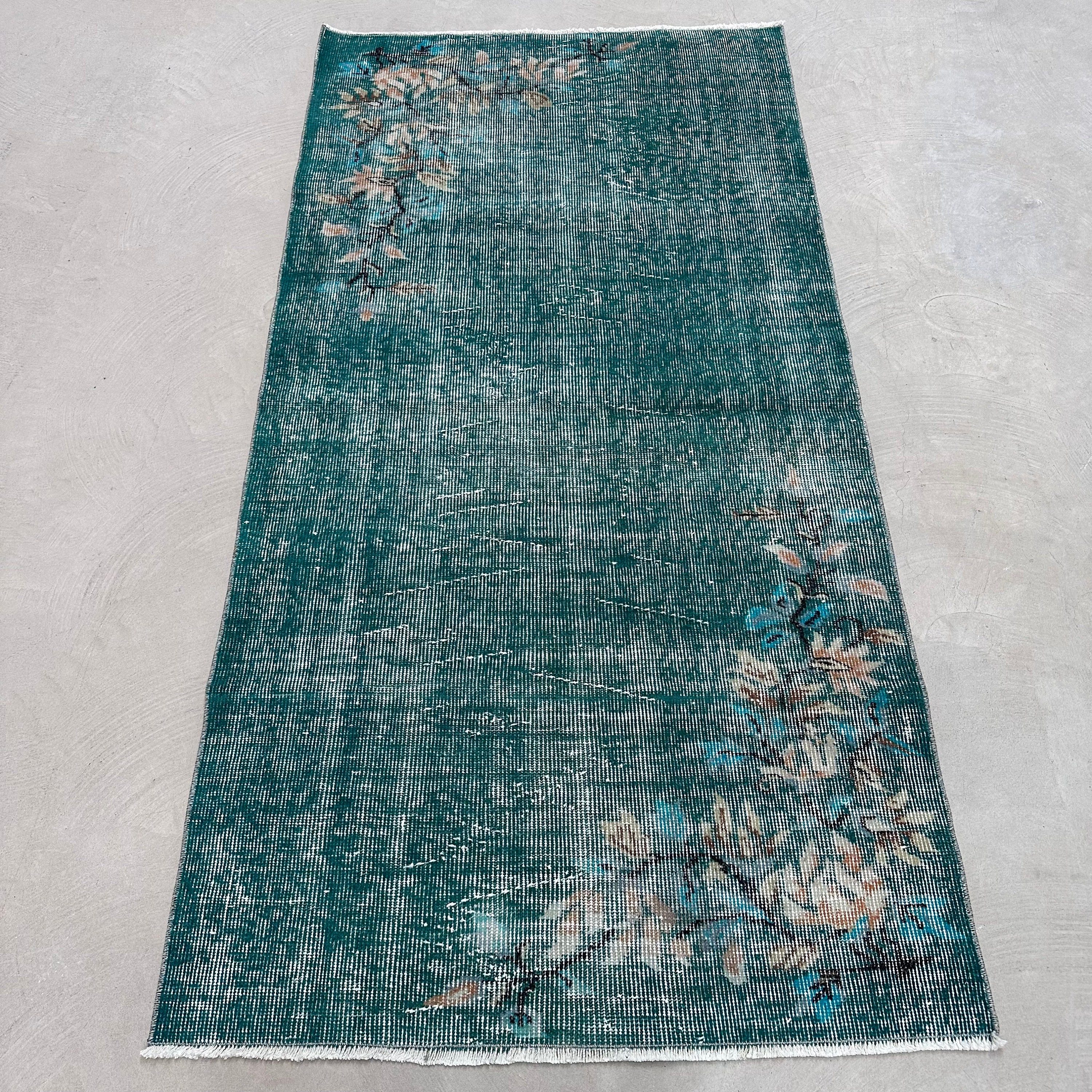 Turkish Vintage Rug, 3.2x6.3 Ft Rug, Blue Accent Oriental Rug - Etsy