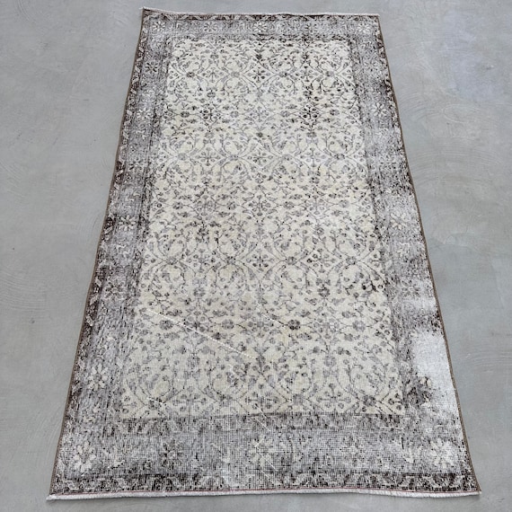 トルコラグ、ヴィンテージラグ、4x7インチのアクセントラグ