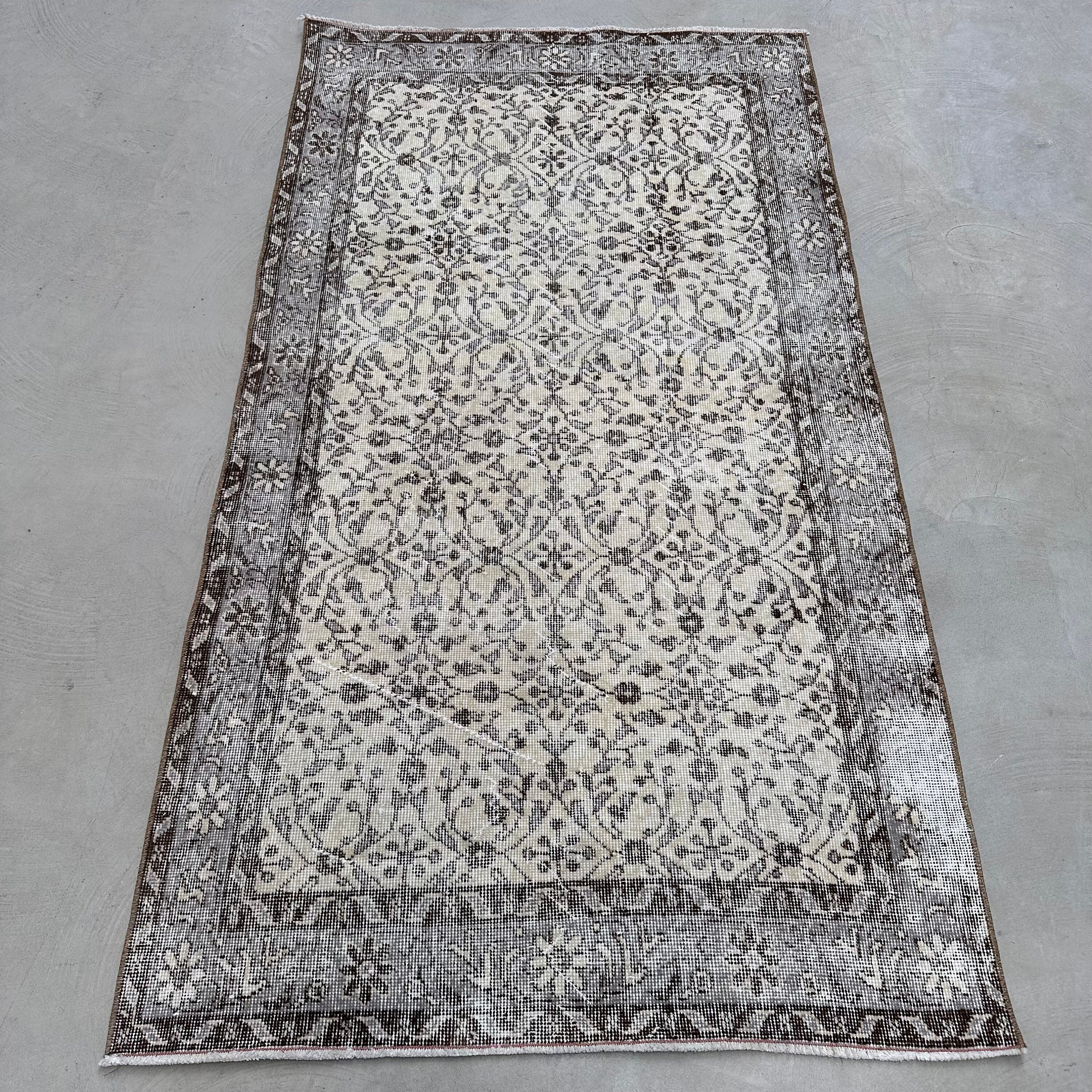 トルコラグ、ヴィンテージラグ、4x7インチのアクセントラグ