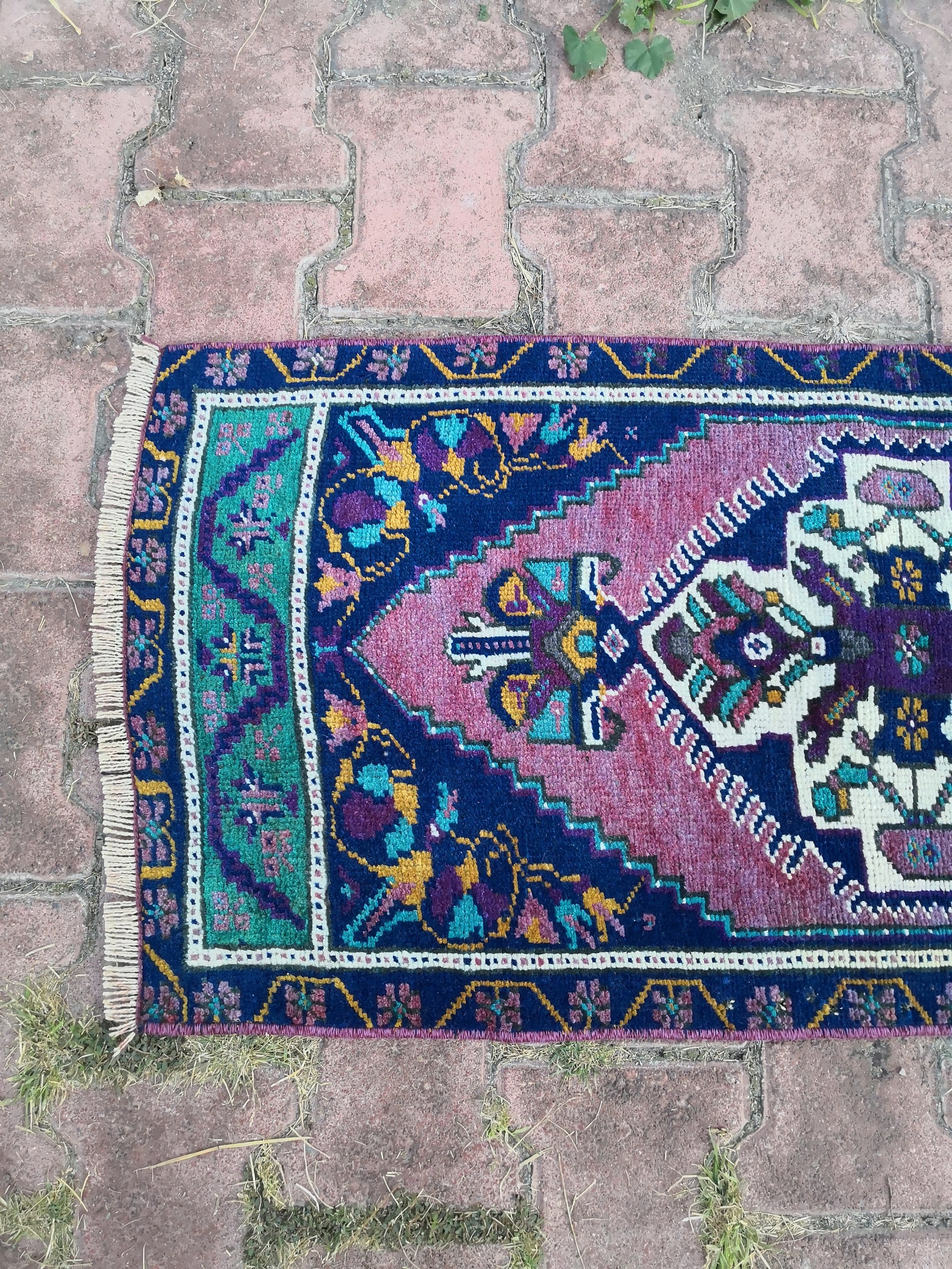 Small Turkish Rug 18x43 İnches Anatolian Vintage Rug Entry Rug Etsy