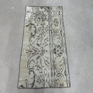 Turkish Rug, Vintage Rug, 2x3 Small Rug, Oushak Rugs, Rugs For Entry, 1.6x3.3 ft Green Rug, Vintage Oushak Rug, Decorative Door Mat Rug,