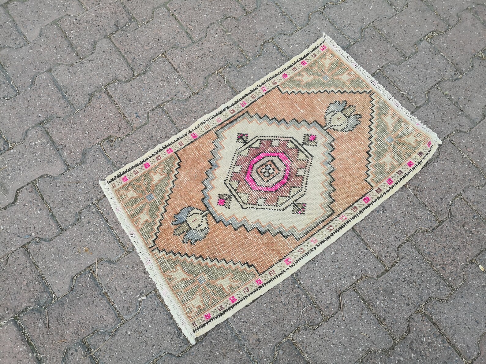 Small Turkish Rug 18x32 İnches Anatolian Vintage Rug Entry Rug Etsy