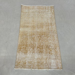 Turkish Rug, 2x4 ft Small Rugs, Vintage Rug, Faded Anatolian Rug, Rugs For Bathroom, 1.7x3.1 ft Yellow Rug, Floor Rugs, Small Woven Rug,
