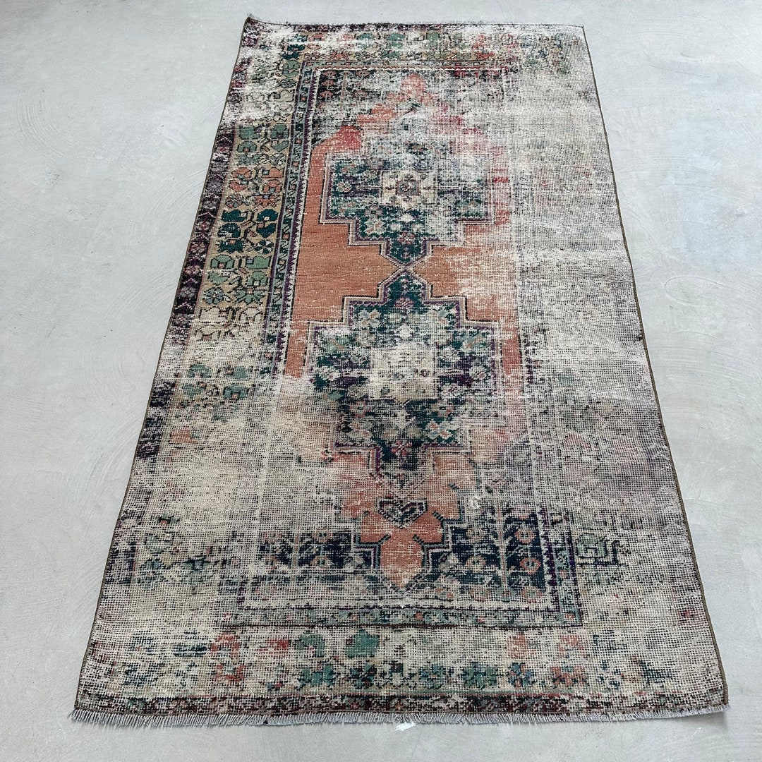 4x8 Ft Area Rugs, Turkish Rug, Vintage Rug, Faded Oushak Rugs, Rugs for ...