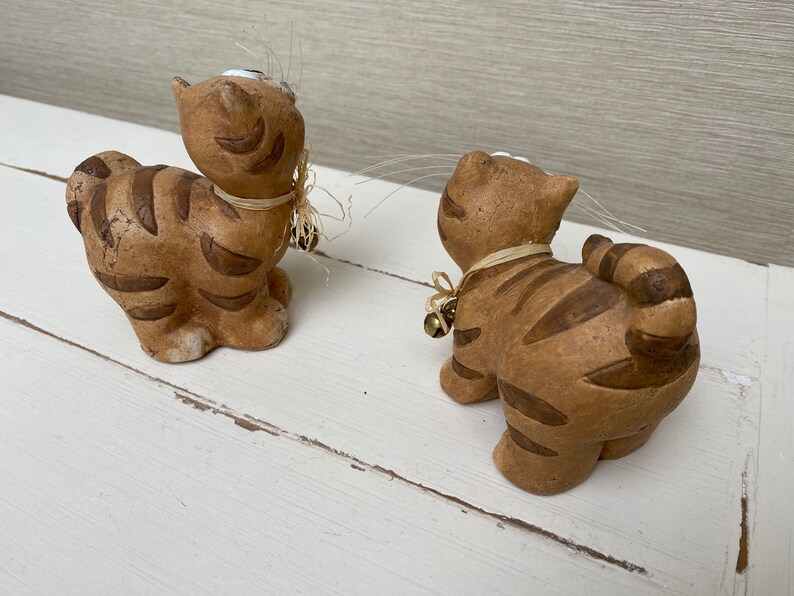 Pair of Ginger Cat Ceramic Ornaments Etsy UK