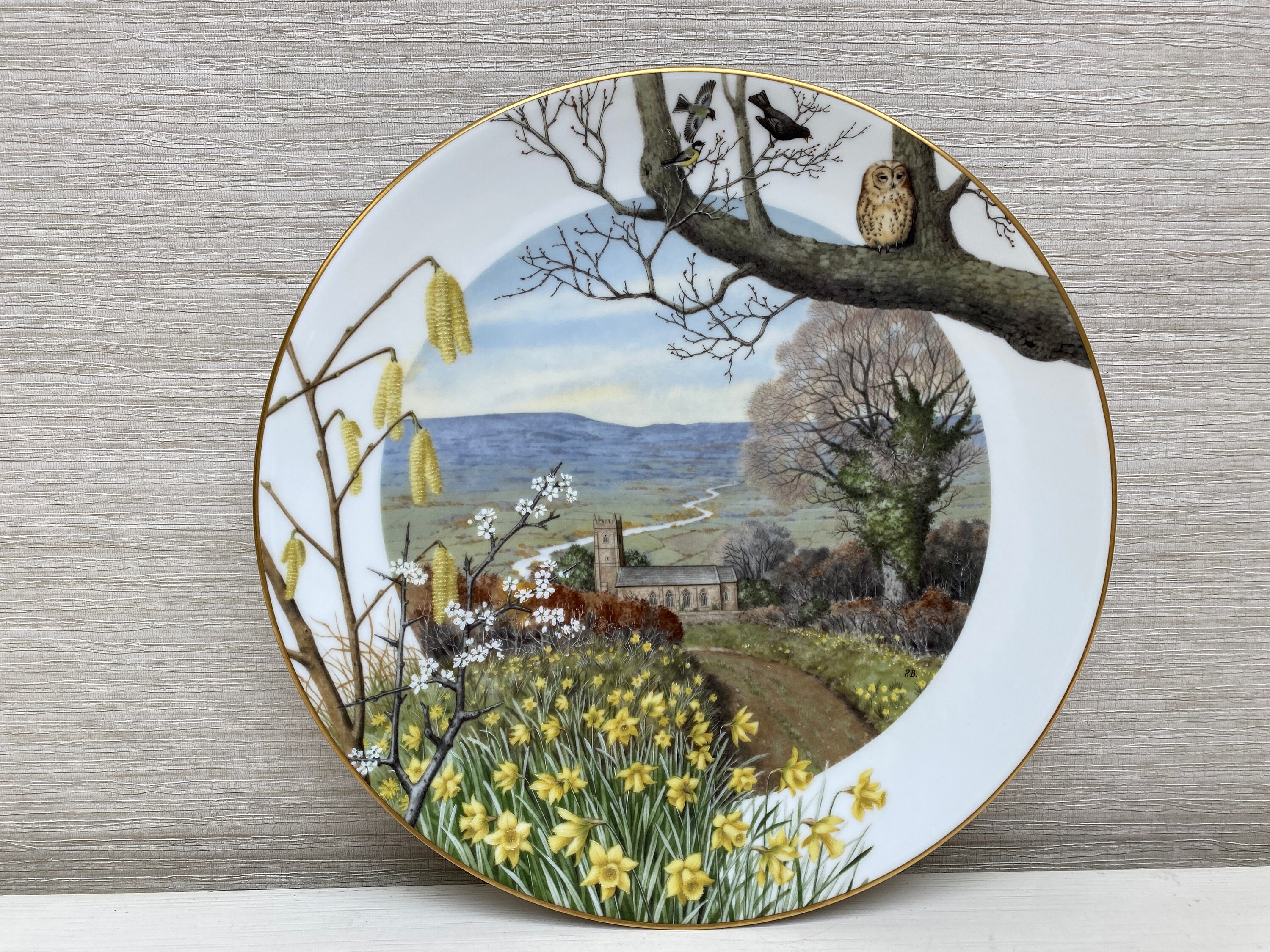 Royal Worcester Porcelain Collectors Plate A Country Church in 