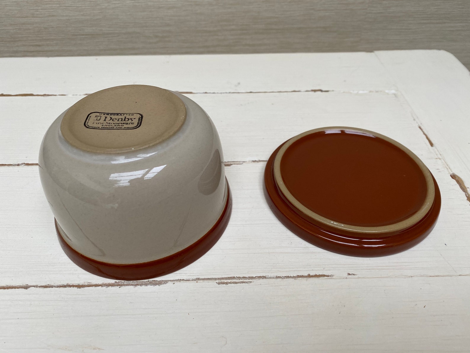 Denby Stoneware Pot with Lid / Sugar Bowl Beige Etsy