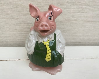 ヴィンテージ ウェイド陶器 おむつ入り子豚貯金箱 - 1980年代の陶器製