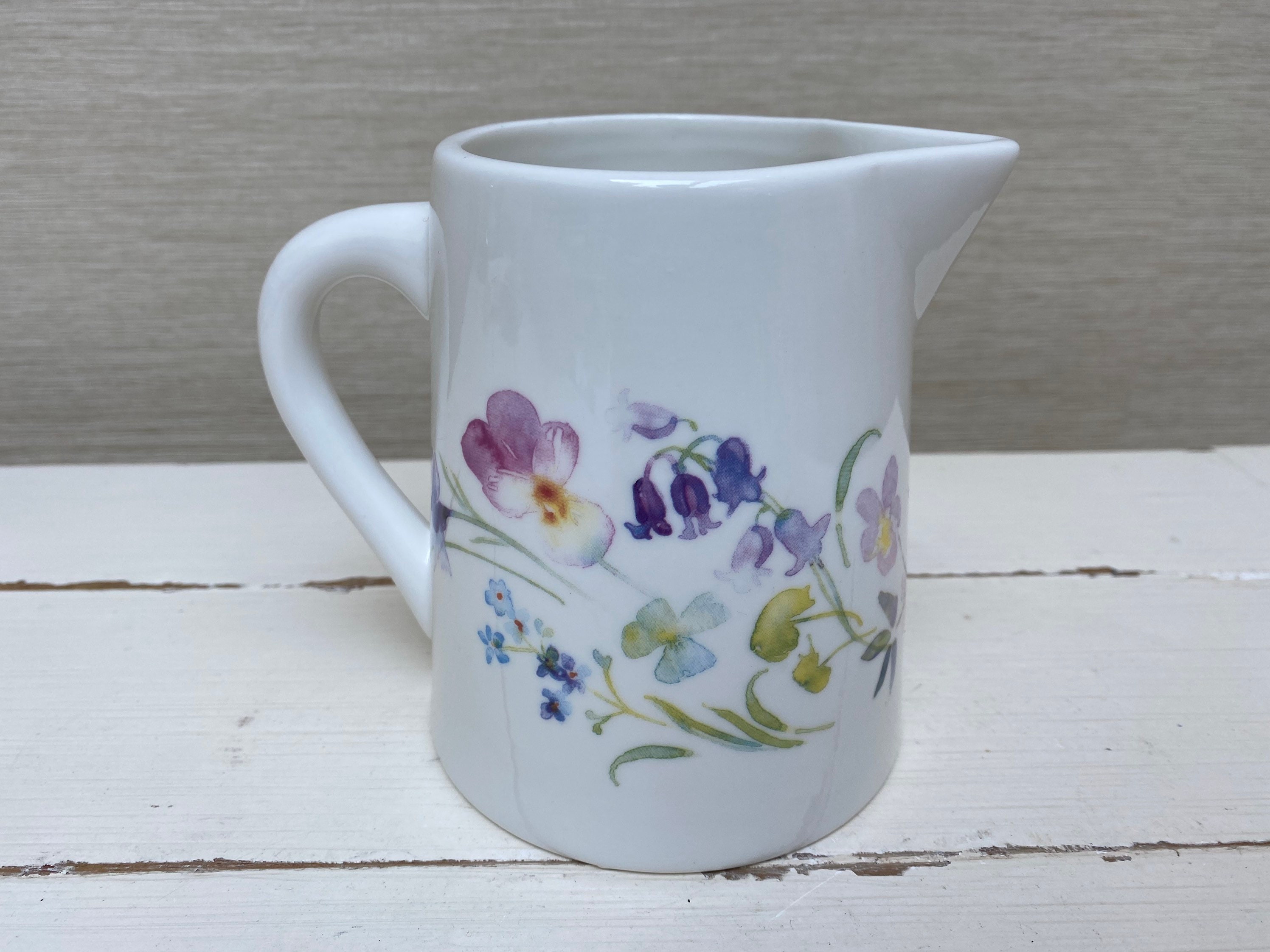 Pansy Decorative Small White Ceramic Jug/ Creamer / Pitcher Etsy