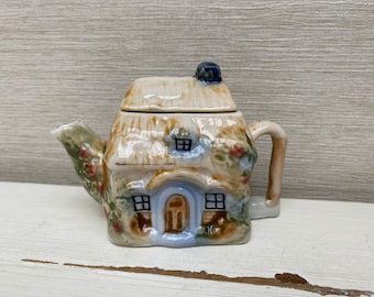 Vintage miniatuur keramische theepot landhuis - nieuwigheid