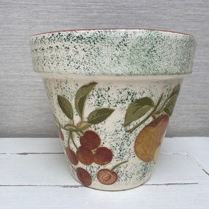 Vaso de terracota para frutas decorado à mão 18 cm