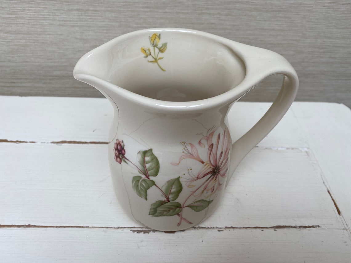 Kernewek Pottery Vintage Floral Jug Cornwall England Etsy