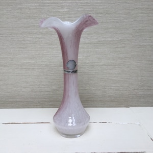 Vaso de vidro rosa com rosas - Kasper Single Art