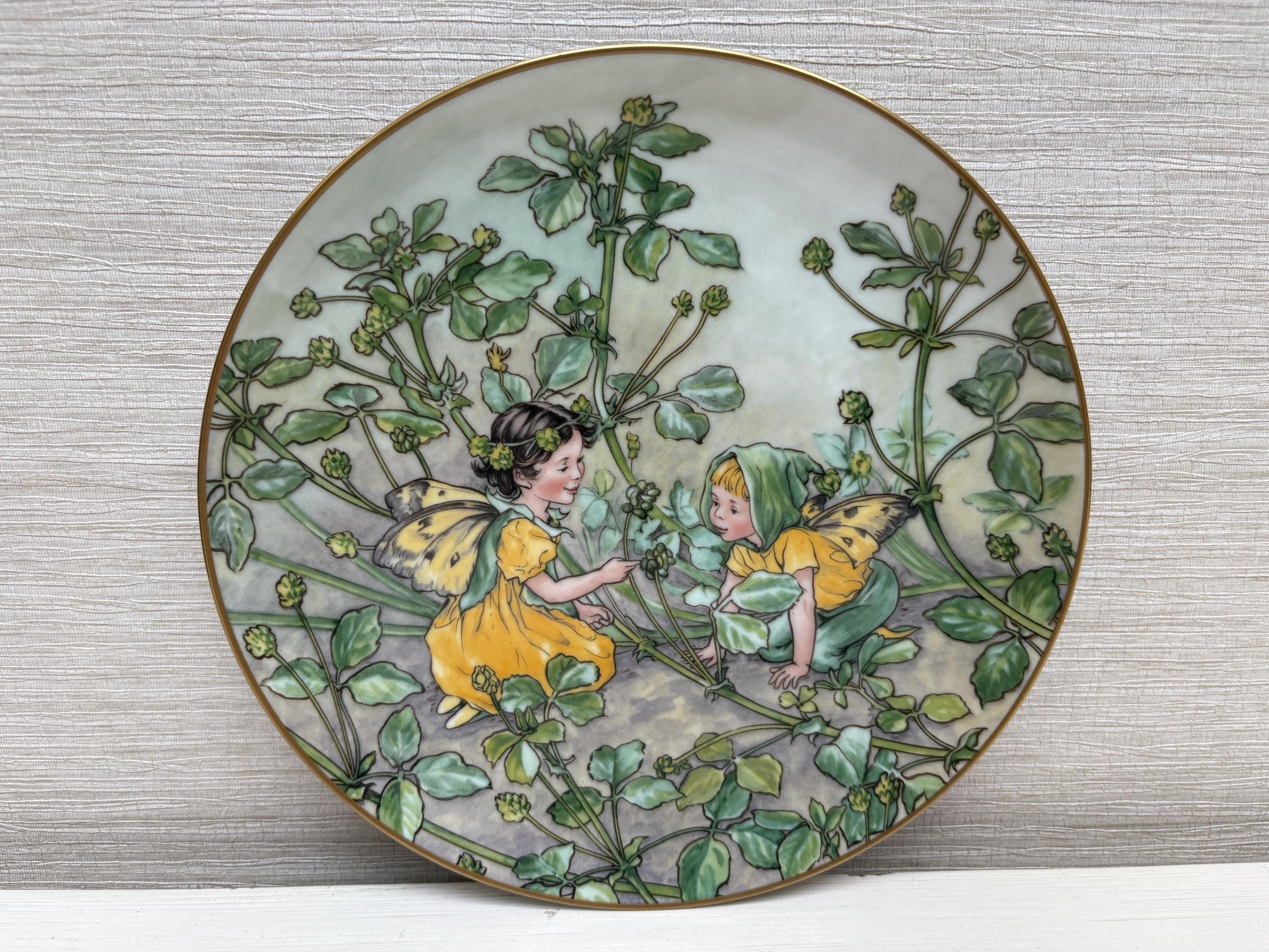 The Black Medick Fairy Collectable Plate - Cicely Mary Barker Vintage Heinrich Germany Villeroy & Boch