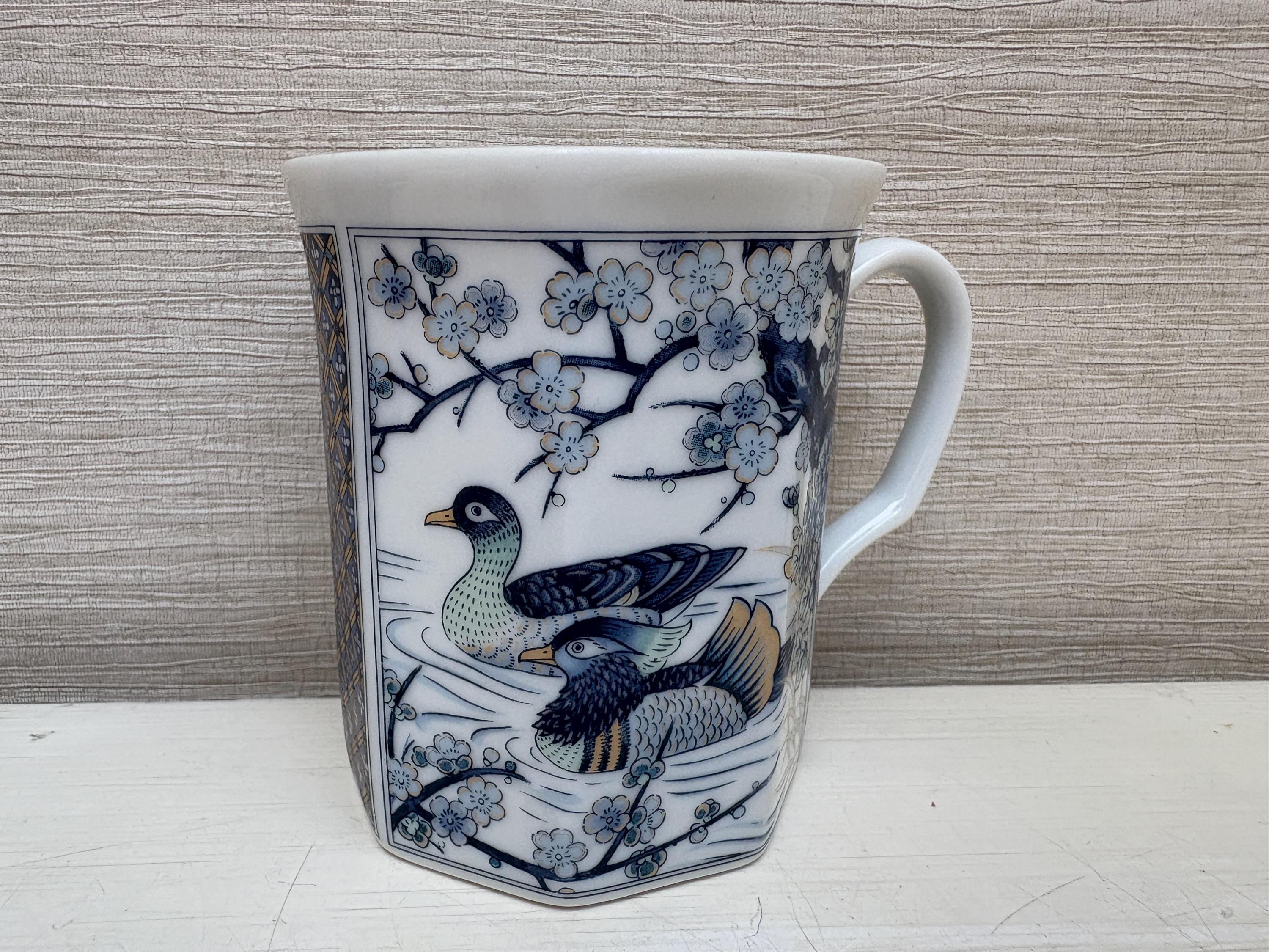 日本製装飾陶器マグカップ ペア - 青と白のアヒル - Etsy 日本