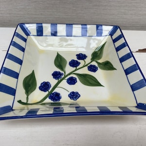 Algarve Vintage Hand Painted  Pottery Decorative Square Bowl