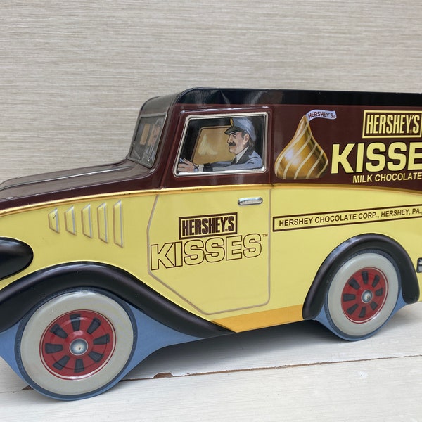Hershey's Kisses Milk Chocolate Collectable Van Empty Biscuit Tin