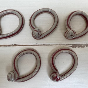 Set of Five Hand Made Pottery Napkin Rings