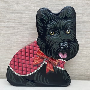 Scotty Dog Highland Terrier Novelty Tin Collectable Storage Tin - Empty Biscuit Tin