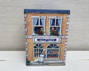 Jules Destrooper Belgium Empty Biscuit Tin - Collectable Tin 17.5 x 13 cm