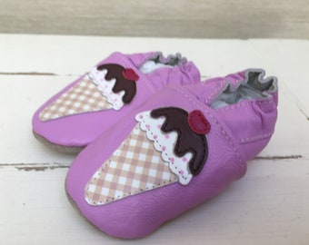 Soft Leather Baby Booties / pram Shoes 0-6 months and 6-12 months