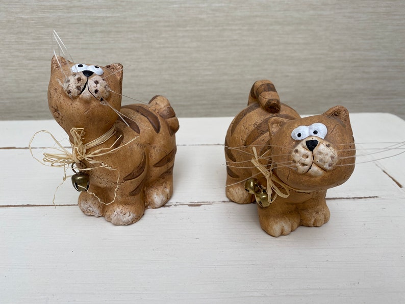 Pair of Ginger Cat Ceramic Ornaments Etsy