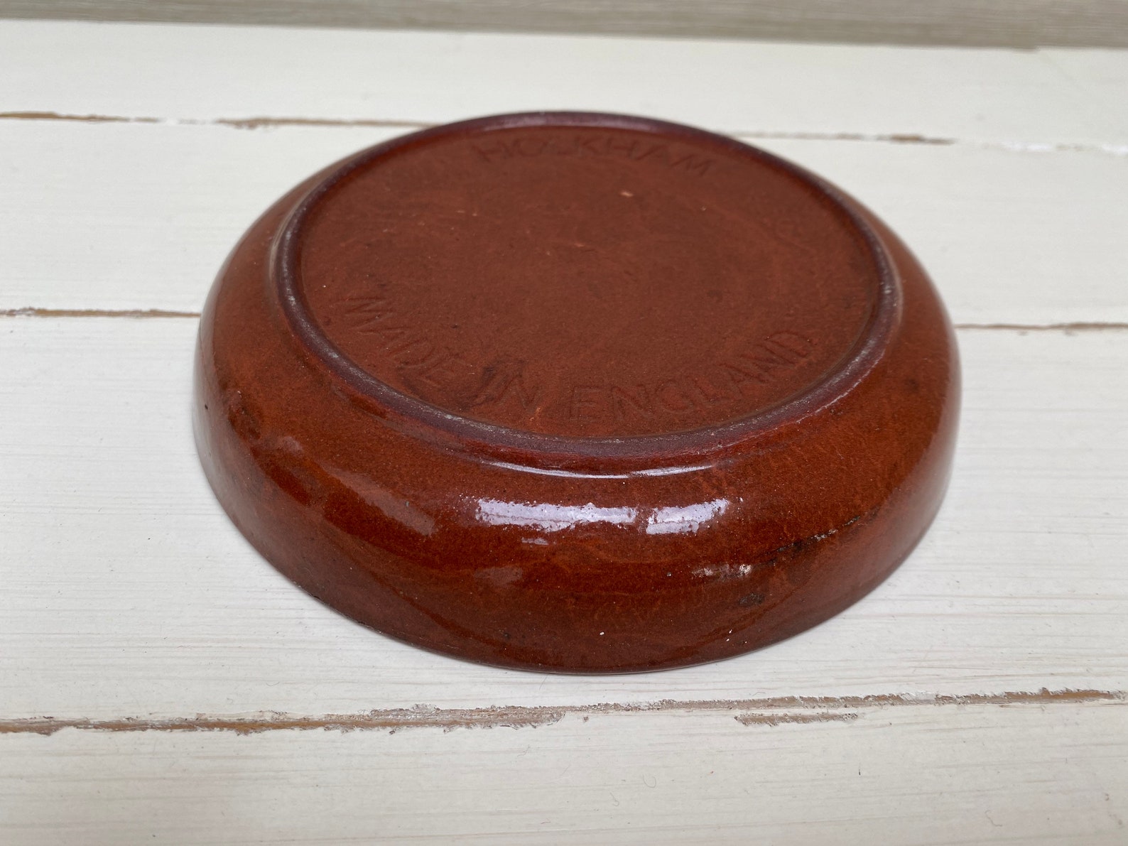 Vintage holkham pottery round green glazed dish Etsy