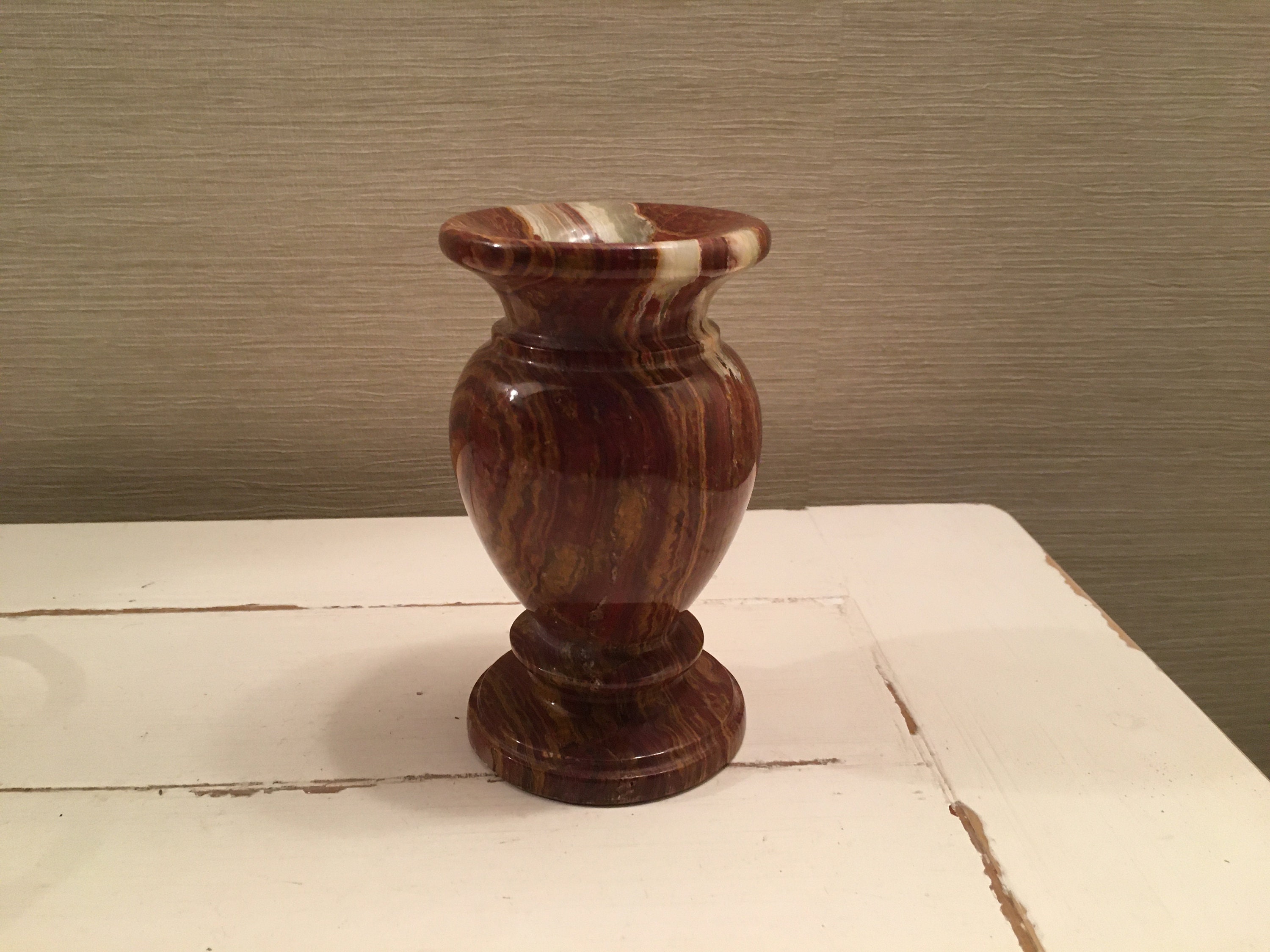 Vintage Marble Vase / Candle Holder Etsy