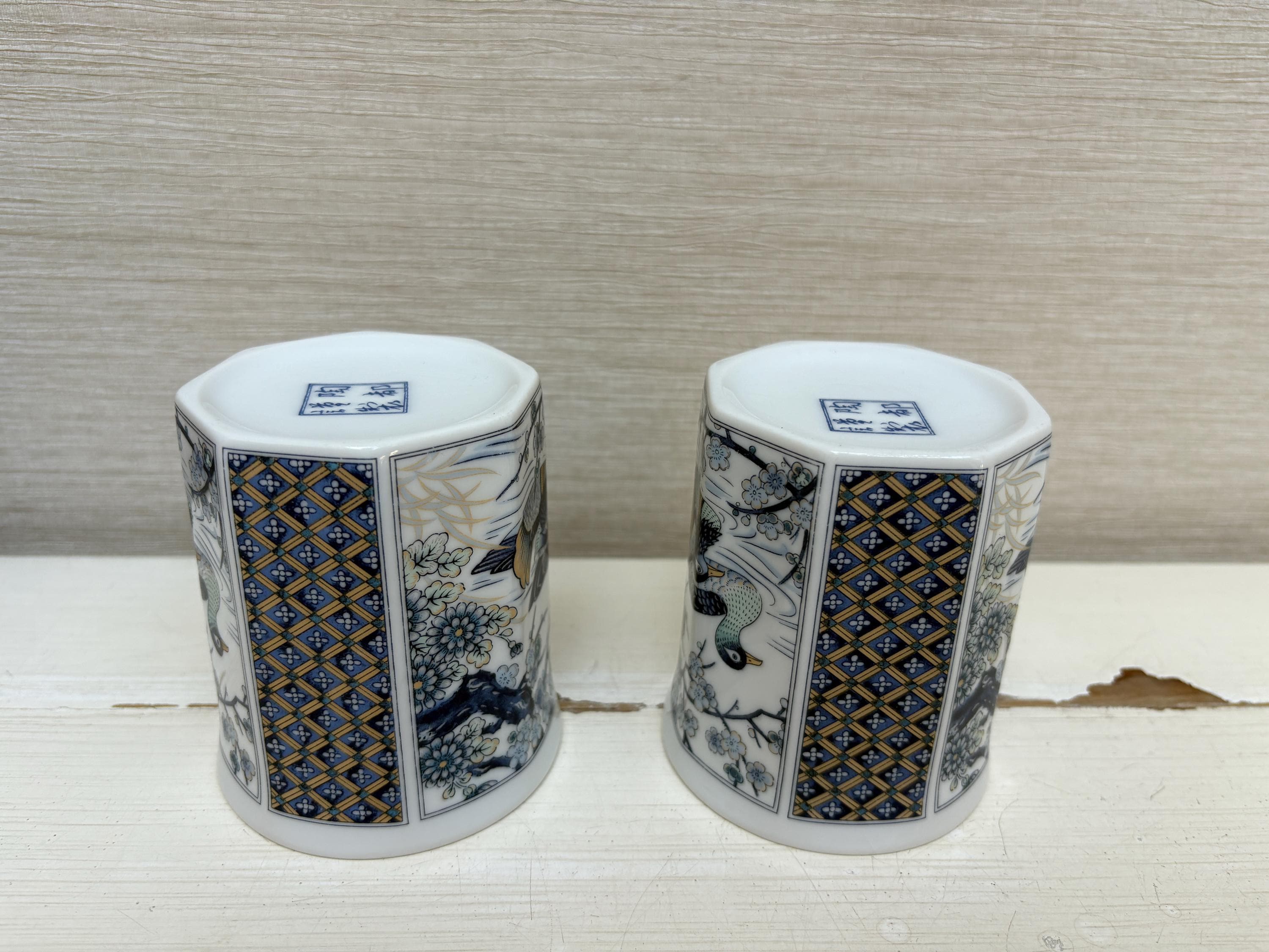 日本製装飾陶器マグカップ ペア - 青と白のアヒル - Etsy 日本