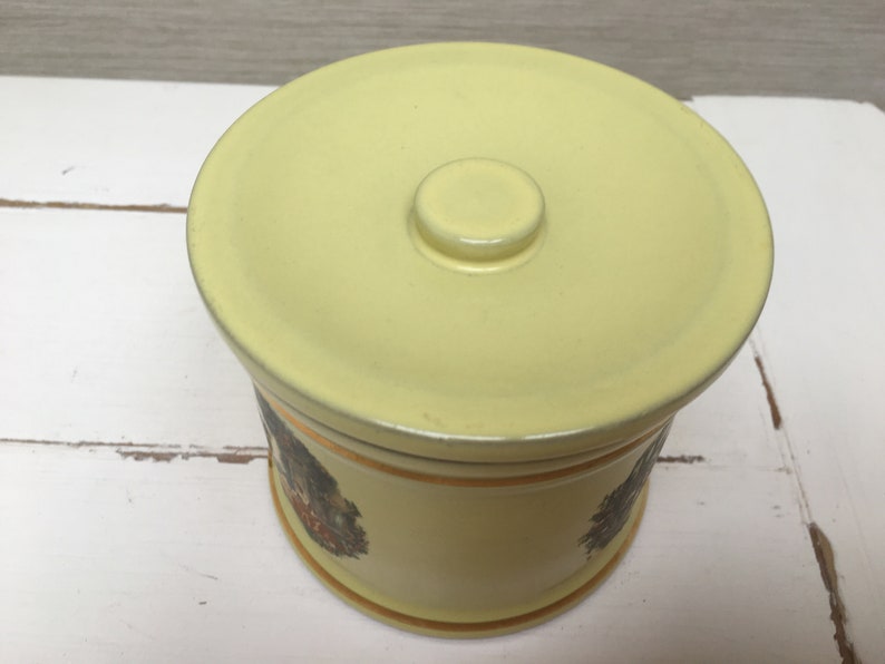 Denby Vintage Stoneware Yellow Pot / Cannister With Lid Etsy