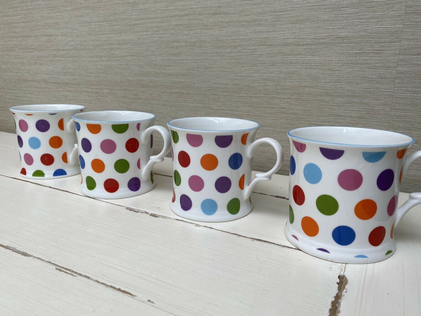 Milton China Staffordshire England Four Polka Dot Mugs Etsy