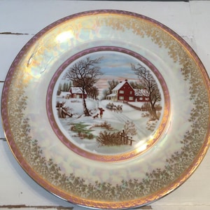 Christmas Round Large Serving Plate - Porcelanarte Parana - 32 cm