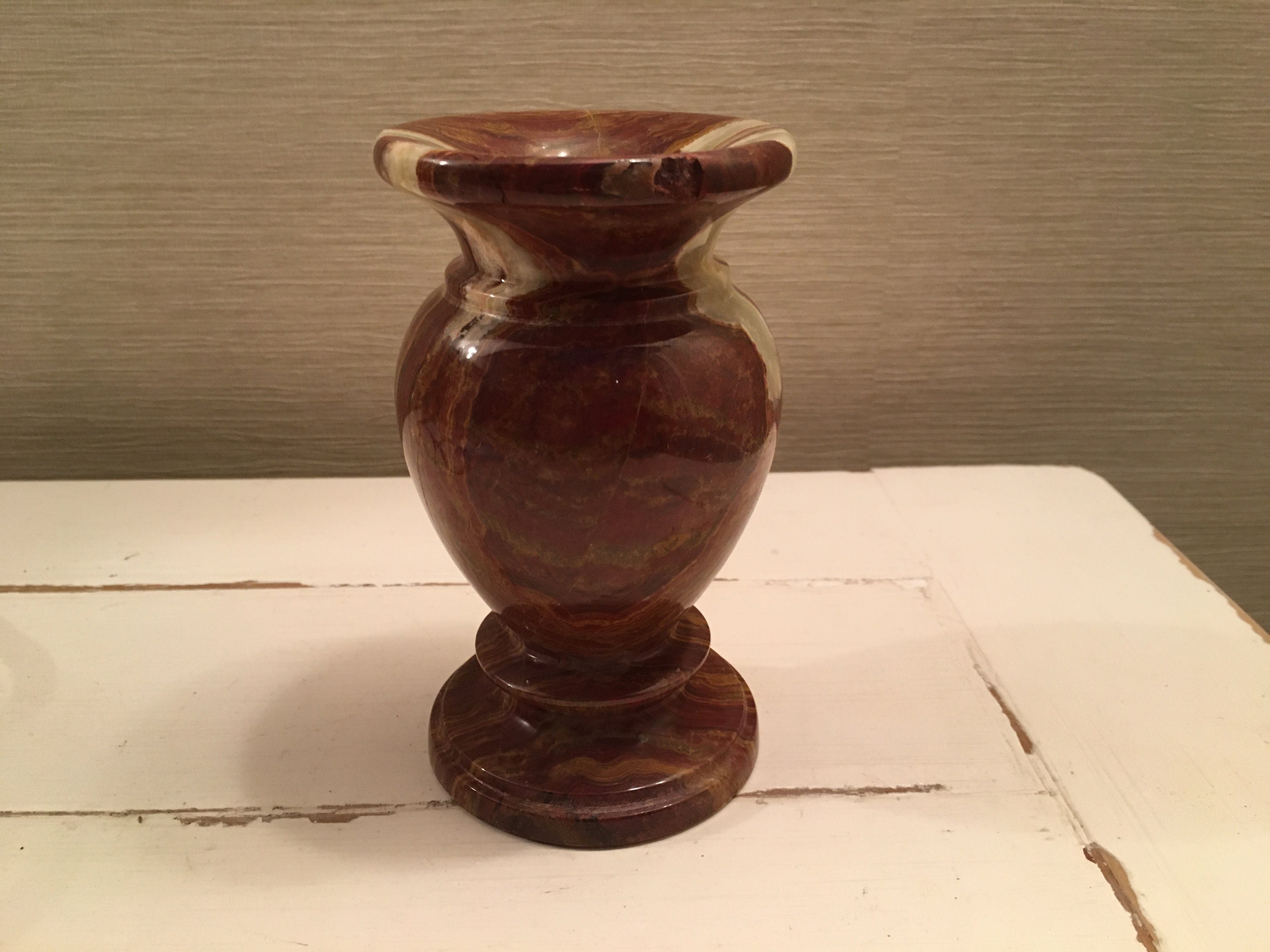 Vintage Marble Vase / Candle Holder Etsy