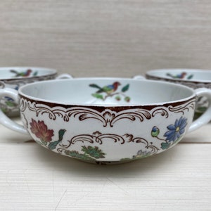 Vintage Copeland Spode Spodes Tapestry Soup Bowls With Handles x Three