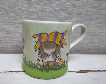 Whittard of Chelsea - Nick Butterworth Three Happy Bunnies Playing with Balloons Easter & Spring Mug