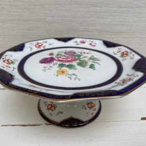 Antique Wedgwood & Co Imperial Porcelain Floral Cake Stand