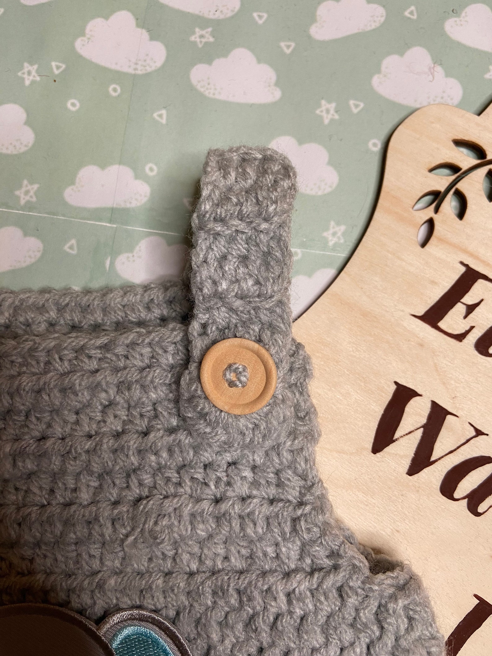 Grey Baby Romper With Elephant Detail Etsy