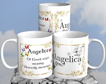 Angelica Mug | Personalized Name Meaning, Greek Origin